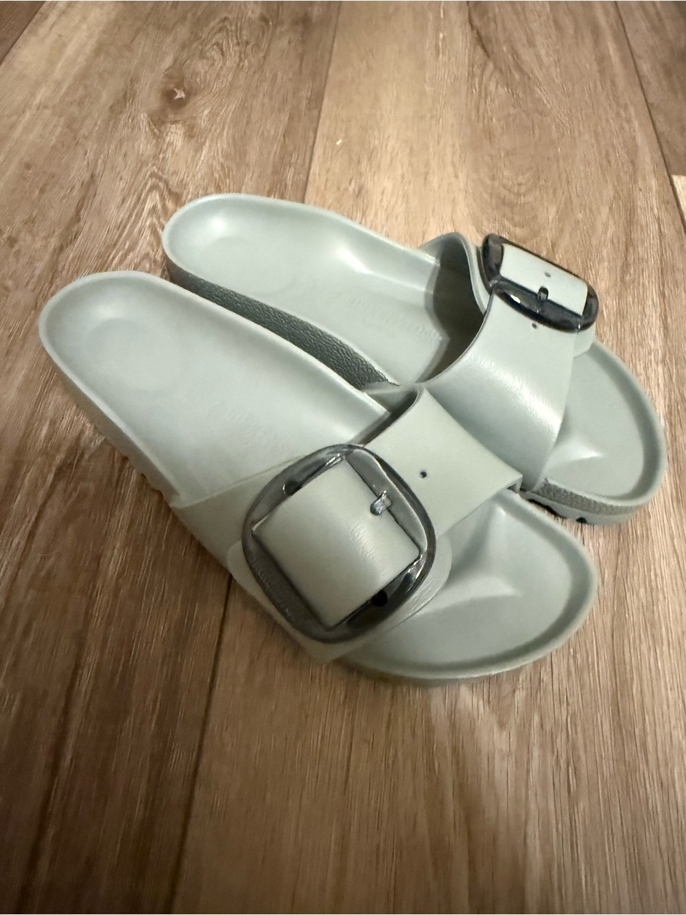 Birkenstock Mint Green Single-Buckle Slide Sandals - Big Buckle Madrid - Picture 3 of 6